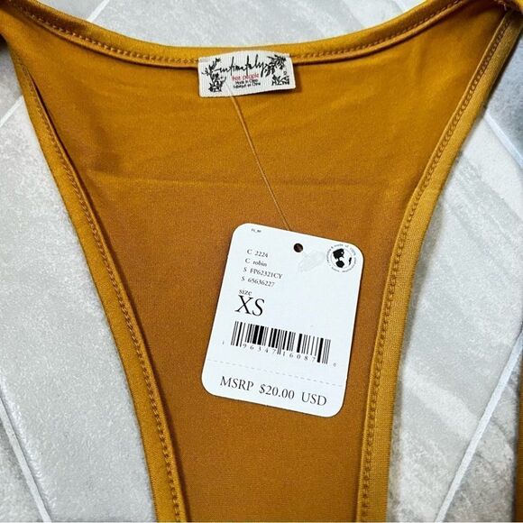 Free People Everyday Tank Top Robin Mustard Yellow Size X-Small - Picture 5 of 5